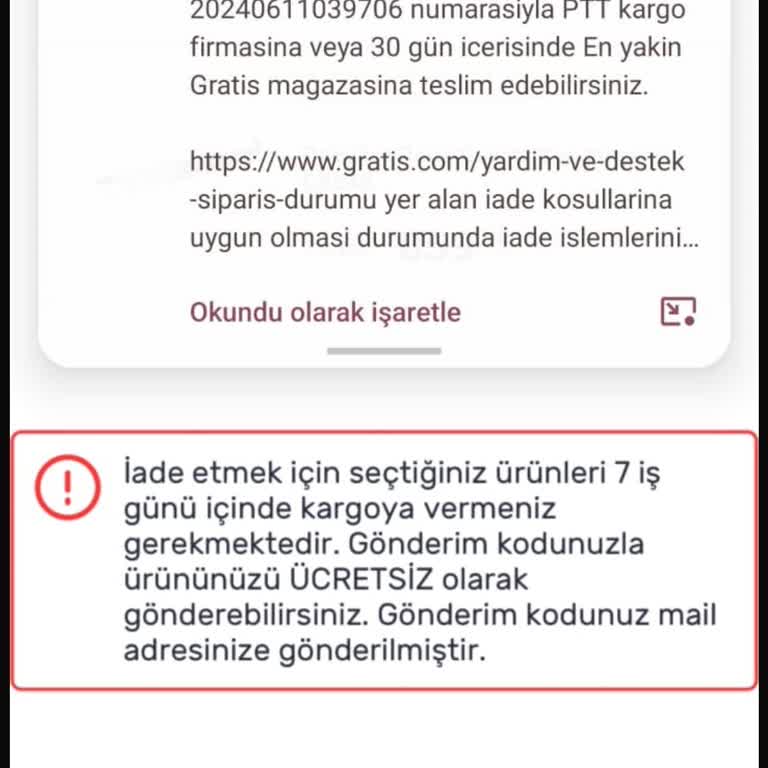 Gratis'ten Alınan Babyliss Marka Maşayı İade Etme Hakkımız Yokmuş