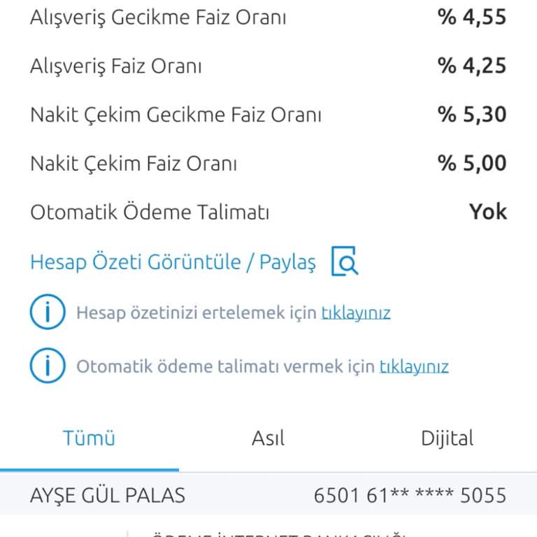 Yapı Kredi Bankası Kart Kullanım Ücreti