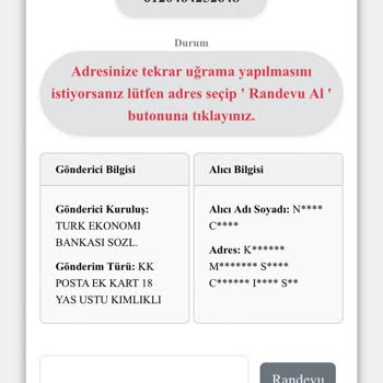 Kuryenet Üsküdar Şubesi Kart Teslim Etmiyor