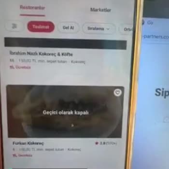 Yemeksepeti Sistemsel Hata