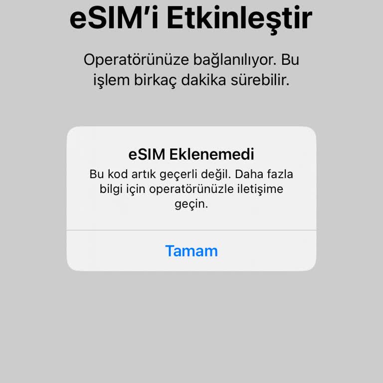 Vodafone E-sim Pişmanlıktır, Çalışmıyor