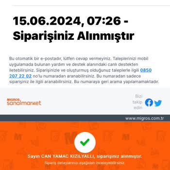 Migros Sanal Market Keyfi İptal