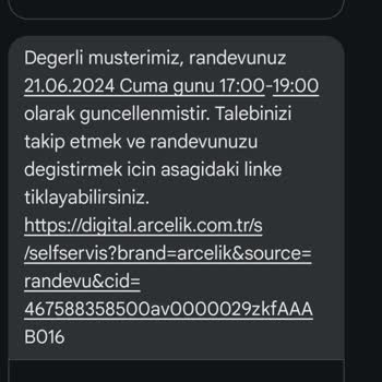 Arçelik Teknik Servisin Randevuya Gelmemesi