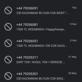 Betorspin SMS İstemiyorum Böyle Devam Ederse Suç Duyurusunda Bulunacağım