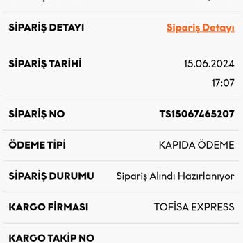 Tofisa Sipariş İptali İstiyorum