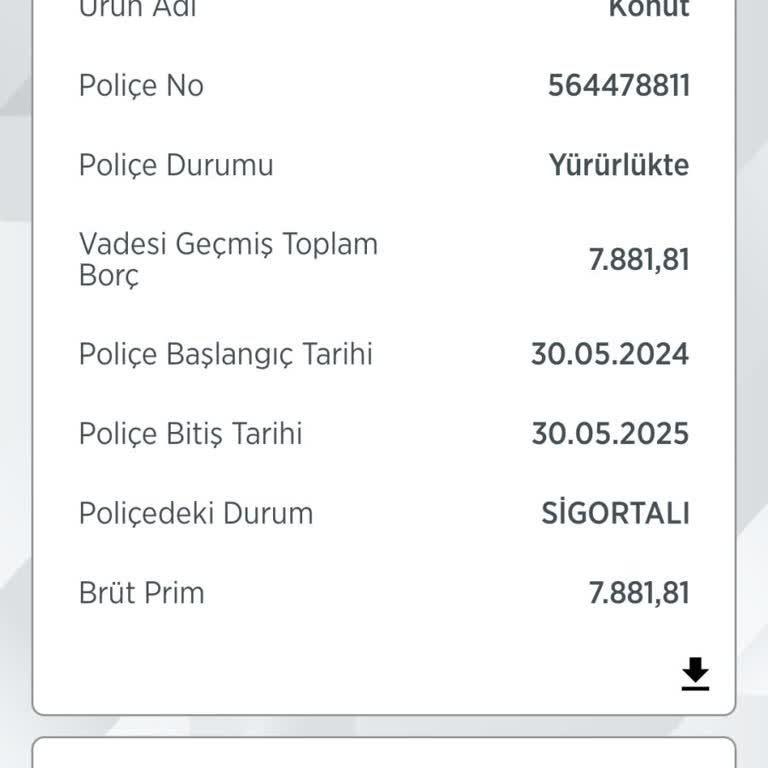 Türkiye Sigorta Hayat Dışı Poliçe
