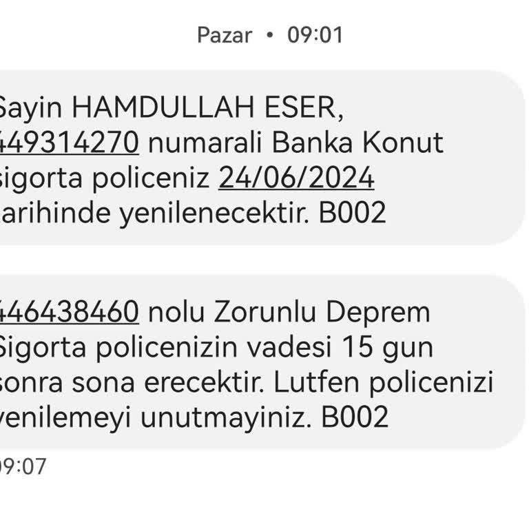 Ziraat Bankası Konut Poliçesi Yenilenmesi İptali