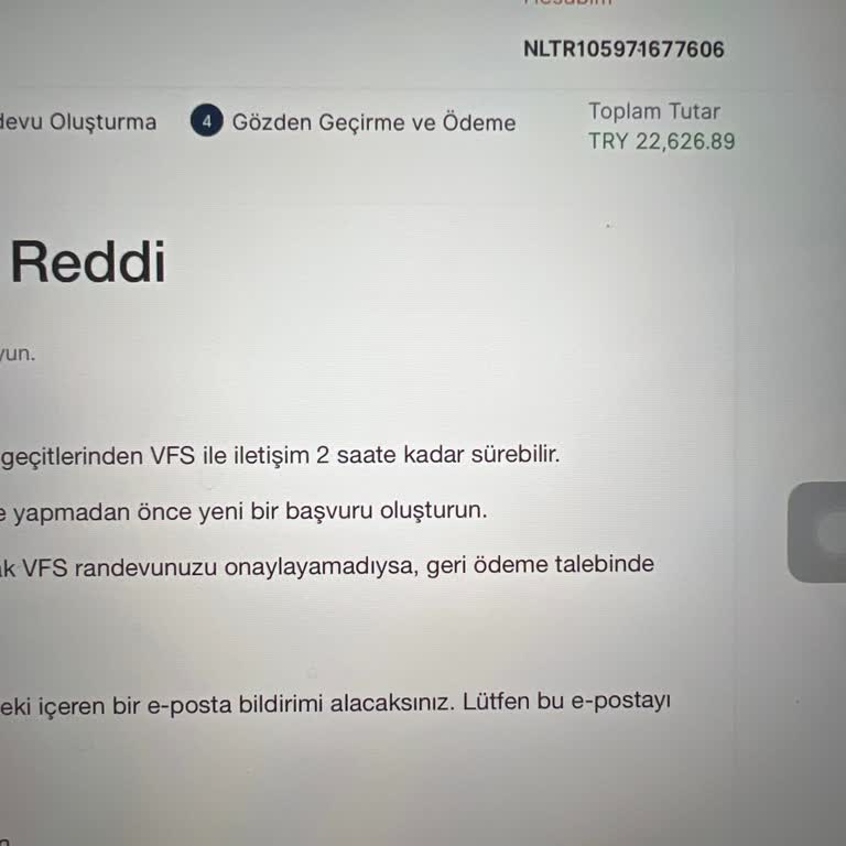 VFS Global Kötü Site 22 Bin Tl Ödeme Alıyor.