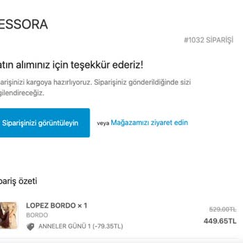 LESSORA (Bag) Siparişim Hakkında Bilgi Alamıyorum