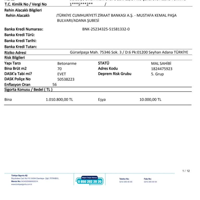 Ziraat Bankası Konut Sigortası İptali Talebi Hakkında