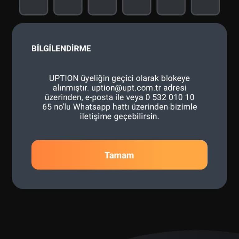 Uption Habersiz Ve Bayram Üstü Hesap Bloke Etti