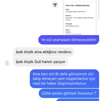 Eda Demirbaş Beauty Studio Müşteri Mağduriyeti İletişim Problemi
