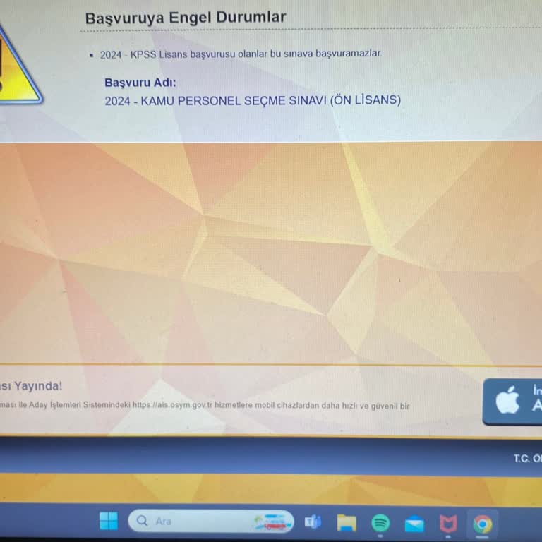 ÖSYM KPSS Lisans Başvuru İptali