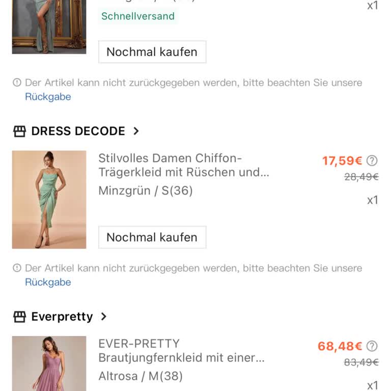 SHEIN mehrere Artikel können nicht zurück gesendet werden