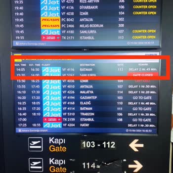 Ajet'in Batman Uçuşunda Uzun Süreli Gecikme Ve Bilgi Eksikliği