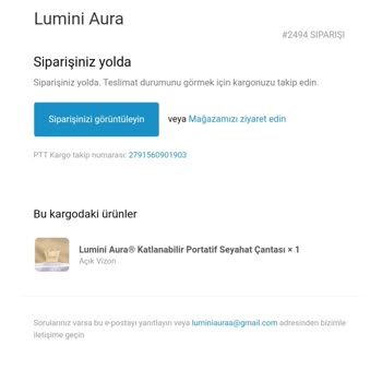 Lumini Aura Teslim Edilmeyen Sipariş Ve Firmanın Cevapsız Kalması