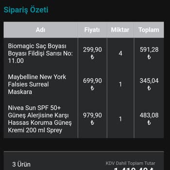 Watsons Online Ürün Şikayeti