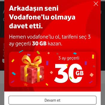 Vodafone Geçiş 3 Aylık 30gb Hediye Gelmedi