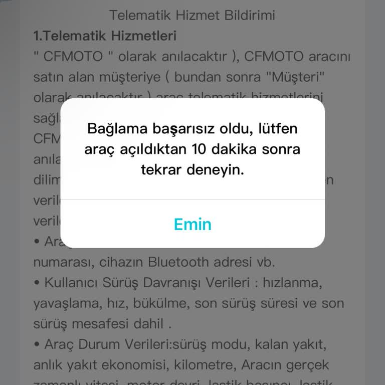 CFMOTO Uygulamaya Bağlanmama Sorunu