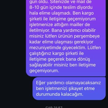 Eleganz Siparişim Elime Ulaşmadı