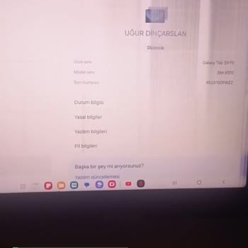 Samsung TAB S9 Fe Ekran Bozulması