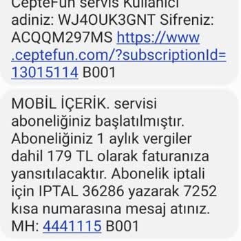 Vizyon Elektronik Para Ceptefun Abonelik Haksız Fatura Kesiyor