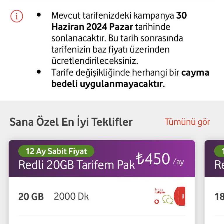 Vodafone Faturalı Hat Ücret Artışı Şikayeti