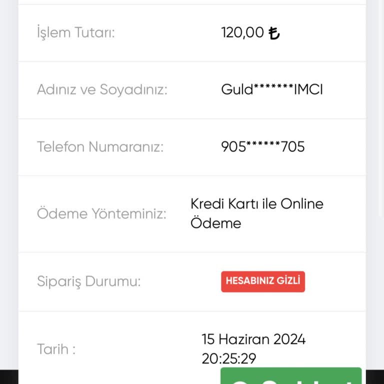 Takipçi Budur Ürün Teslimatı Ve Hesap Sorunu