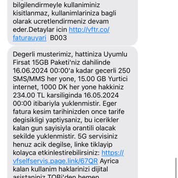 Vodafone Onay Almadan Paket Fiyatını Yükseltiyor.