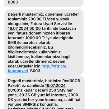 Vodafone Fahiş Fiyat İle Taahhüdüm Yenilenmiş