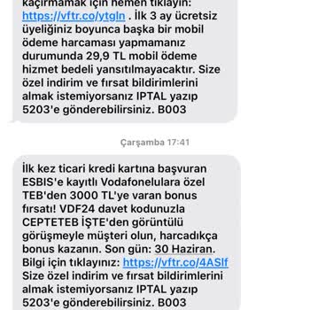 Vodafone Fahiş Fiyat İle Taahhüdüm Yenilenmiş