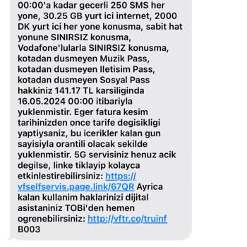 Vodafone Fahiş Fiyat İle Taahhüdüm Yenilenmiş