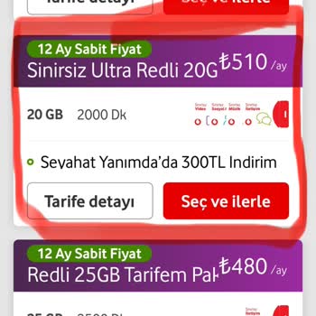 Vodafone Red'li Özel 30 GB Fahiş Fiyat Arttırımı 4 Red Hattım Varken