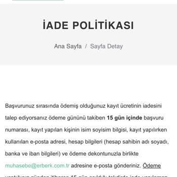 Erberk Ajans Para İadesi Etmiyor