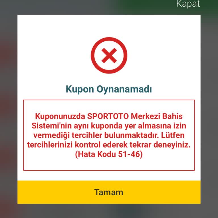 Nesine Hata Kodu 51-46