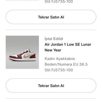 Nike Siparişimi İptal Ediyor