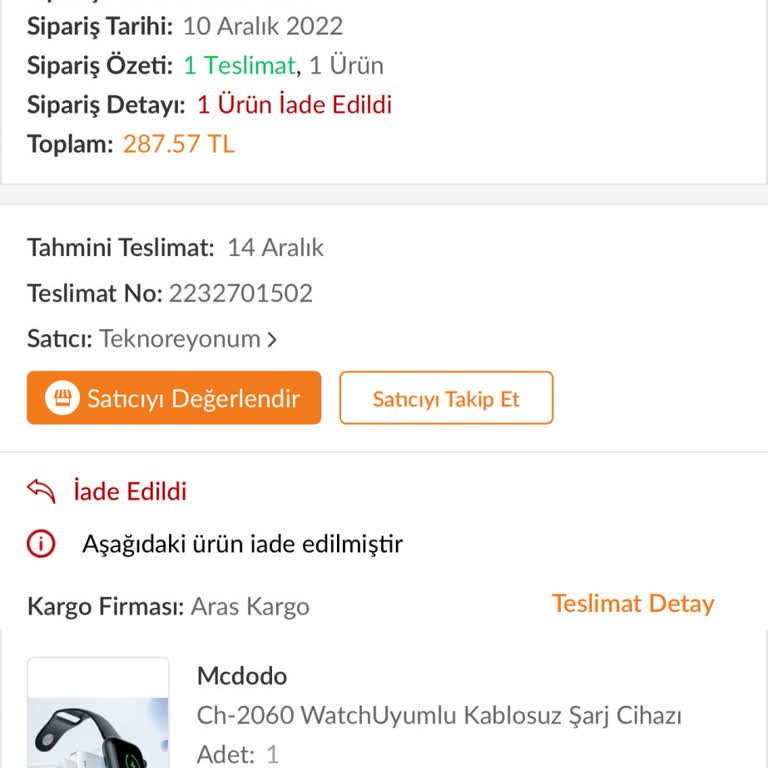 Trendyol Garanti İçi Ürüne Değişim Önermeden Para Ödemesi Yapıyor!