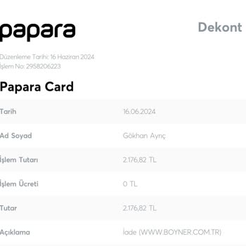 Boyner İade Sürecinde Eksik İade Yaptı