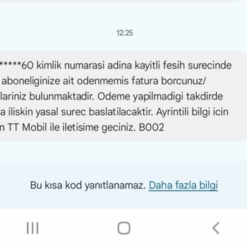 Türk Telekom Hatalı Ve Haksız Cayma Bedeli Faturası