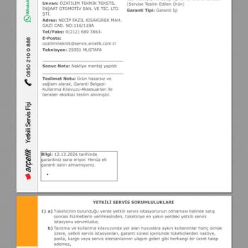 Arçelik Servis Pişmanlığı Yazık