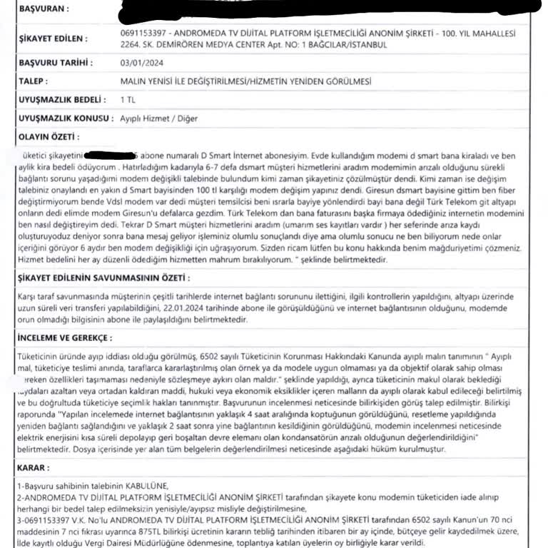 D-Smart Net D-Smart İle 1.5 Yıllık Mağduriyet Ve Kullanılmayan Hizmet Ücretleri!