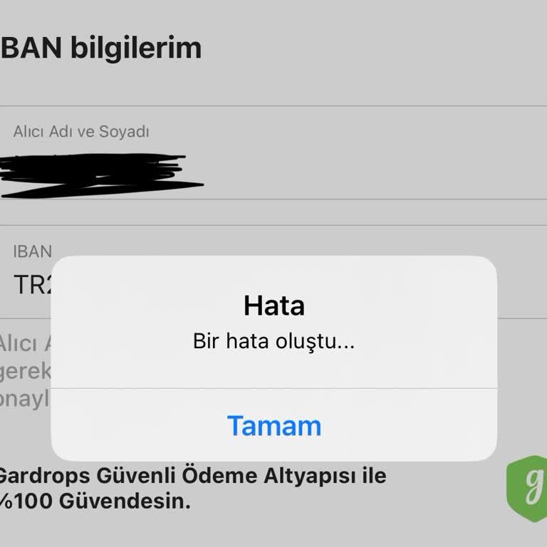 Gardrops'ta Iban Ekleyemediğim İçin Paramı Çekemiyorum