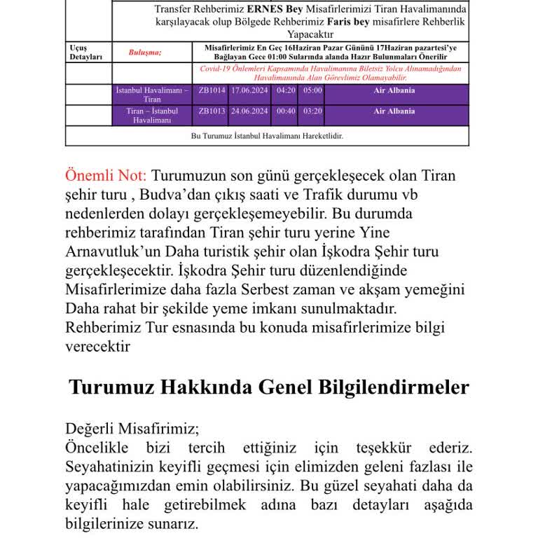 Tatilbudur Tur Bilgisi Yanlış