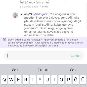 Dolap Mağduriyeti Yaşadım Satıcı Fazlasıyla Tehditkar