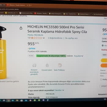 Amazon Satıyor, Michelin Oto Seramik Boya Kaplama, Bayat Ürün, Tortulu