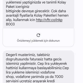 Tarife Onayı Sonrası Faturasız Hatta Geçiş Yapan Vodafone