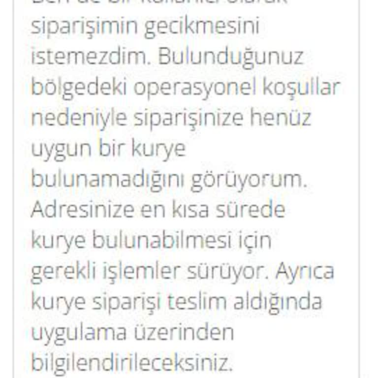 Yemeksepeti Mahalle Siparişe Kurye Atanmadı Ve 1 Saat Sonra İptal