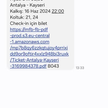 Kamil Koc Antalya Kayseri 10 Saat