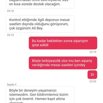 Yemek Sepeti Siparişimi İptal Etti