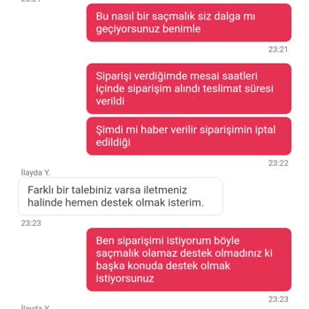 Yemek Sepeti Siparişimi İptal Etti